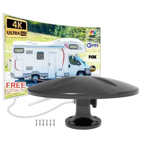 Js21-us Dtb Tech Outdoor Tv Antenna 360 Omni-directional Reception Long 100 Miles Range Enha