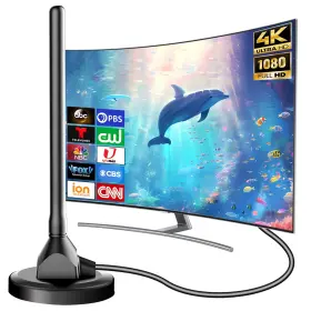 Ap012-2 Dtvsmartshow Indoor Antenna For Smart Tv Hdtv With Strong Magnetic Base