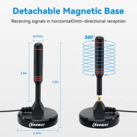 Electronics 711181137392 Digital Hdtv Antenna With Magnetic Base 16.5feet Coaxial Cable-portable Out #3