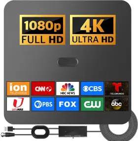Elisaladystore 726084846944 Tv Antenna Indoor Support 4k 1080p Digital Hd