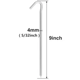 Ek002-1 Euokok 9 Inch Galvanized Tent Stakes Metal Pegs 12 Pack Heavy Duty 9ftft 12pcs #2