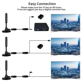 Exovow 794414966969 Tv Antenna For Local Channels Indoor With 2 Amplifier Signal Boos #3