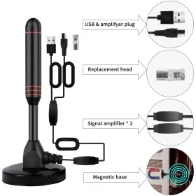 Exovow 794414967515 Tv Antenna For Local Channels Indoor With 2 Amplifier Signal Boost #3
