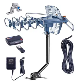 Fairz 786194580701 Digital Amplified Outdoor Hd Tv Antenna With Mounting Pole And 40 Ft Rg6 Coax C