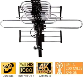 40ft-cable Five Star Hdtv Outdoor Antenna 200 Mile 360 Rotation Uhf/vhf/fm Radio With Remote Control #2