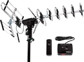 40ft-cable Five Star Hdtv Outdoor Antenna 200 Mile 360 Rotation Uhf/vhf/fm Radio With Remote Control
