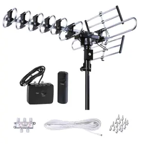 Five Star 840449110539 Outdoor Hd Tv Antenna Strongest Up To 200 Miles Long Range With Motorized 360