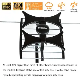 Five Star 840449110638 Multi-directional 4v Hdtv Antenna - Up To 150 Mile Range Uhf/vhf Indoor At #2