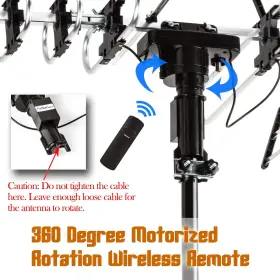 Five Star 840449112410 Outdoor Antenna Hd Tv Up To 200 Miles Range With Motorized 360 Degr #3