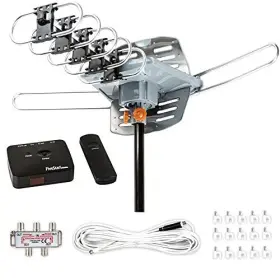 Five Star 840449112434 Outdoor Hdtv Antenna Up To 150 Miles Range With Motorized 360 Degree Rotation
