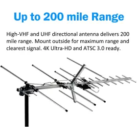 Five Star 840449118139 Tv Antenna Indoor/outdoor Yagi Satellite Hd With Up To 200 Mile Range #2