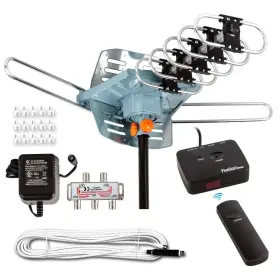 Five Star 840449118481 Hdtv Antenna Amplified Digital Outdoor 150 Miles Range 360 Degree Ro