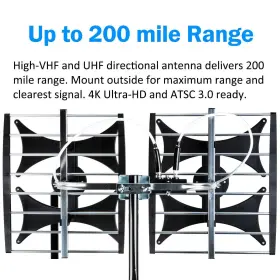 Five Star 840449119648 Multi-directional 4v Hdtv Amplified Antenna - Up To 200 Mile Range Uhf/vhf #3