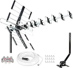 Five Star 840449120170 Outdoor Hdtv Antenna Up To 200 Mile Long Range Attic Or Roof Mount Tv Lo