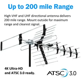 Five Star 840449120408 Outdoor Hdtv Antenna Up To 200 Mile Long Range Attic Or Roof Mount Digital #2