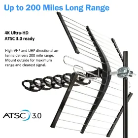 Five Star 840449120866 2024 Newest 200 Miles Long Range High-performance Hdtv Vhf Uhf Outdoor Antenn #3
