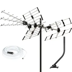 Five Star 840449121337 Hdtv Outdoor Antenna 200 Miles Long Range 2024 Upgraded Yagi Vhf Uhf Support