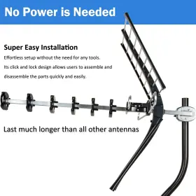 Five Star 840449121344 2024 Newest 200 Miles Long Range High-performance Hdtv Vhf Uhf Outdoor Antenn #2