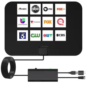 Five Star 840449122082 Ultra Thin Amplified Indoor Hdtv Antenna High-performance Digital Tv Antenn