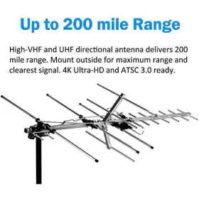 Fsa-5812 Five Star Yagi Satellite Hd Tv Antenna Up To 200 Mile With J Pole Kit #2