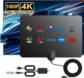 Antenna-009 Fliocrgc Tv Antenna Indoor Long Range 1000 Miles Support 4k 1080p With Signal Booster