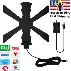 Foever Llc 604787378699 Tv Antenna Amplified Hd Indoor Digital Hdtv 200 Miles Range 4k 1080p Usa