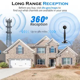 Fortrek 898554600516 Hd Digital Tv Antenna Indoor Outdoor 2024 New Amplified Hdtv Antennas For Lo #3