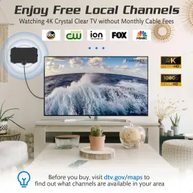 Fortrek 898554600769 Tv Antenna Indoor 2024 Digital For Local Channels Amplified Hdtv #2