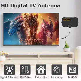 Fortrek 898554600769 Tv Antenna Indoor 2024 Digital For Local Channels Amplified Hdtv #3