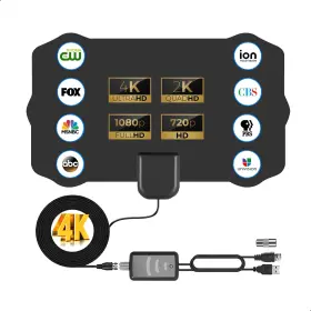 Fortrek 898554609816 Tv Antenna Indoor 2024 Digital For Local Channels Amplified Hdtv