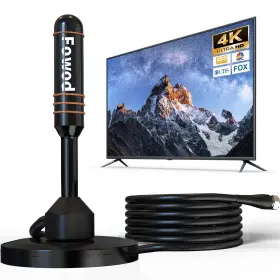 Fowod 713145499799 Hd Digital Tv Antenna Small Indoor Outdoor Includes Magnetic Base And 360 R