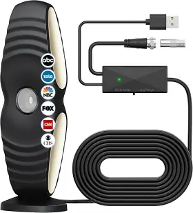 An-2052 Fronguld Tv Antenna Long Range Reception With Amplifier Signal Booster 4k 1080p Hd Indoor