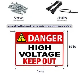 T-014 Fxyicu #t-014 Danger High Voltage Sign Keep Out 10x14 Aluminum 2 Pack #3