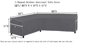 Shaped-58lx85r Garden Balsam Sfc-58l/85r 33 31 Fade Resistant Waterproof L Left Facing V/l-shaped Dark Grey #3