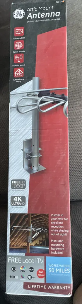 32647 Ge Attic Mount Antenna #32647 Easy Nos