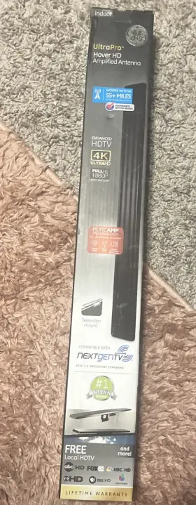 37075 Ge Ultra Pro Hover Hd Amplified Tv Antenna 55 Mile Range Black New