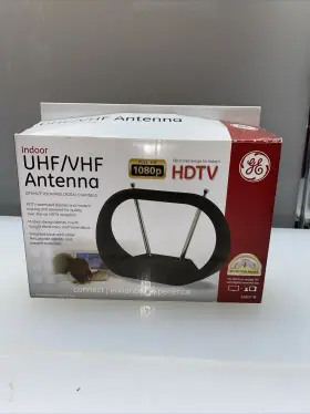 24807 General Electric Ge Indoor Uhf/vhf Tv Antenna - Black 1080p Hdtv New With Box
