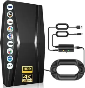 Goxis 732404288424 980 Miles Tv Antenna Indoor With Strongest Amplifier Signal Booster