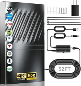 Goxis 732404369833 2024 Newest Tv Antenna Indoor Smart Digital Up To 2200 Miles-hd O