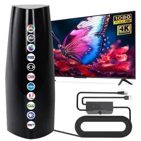 1600 Ieasyiot 754576191364 Sleek Curved Design Tv Antenna Miles Long Range Reception 2025 Update