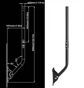 Imbesel 756197955905 Adjustable Outdoor Antenna Mounting Pole - Universal J Pipe Mount For & #2