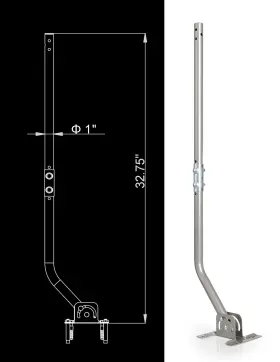 Imbesel 787874022115 Adjustable Outdoor / Attic Antenna Mounting Pole - Universal J Pipe Mount For An #2