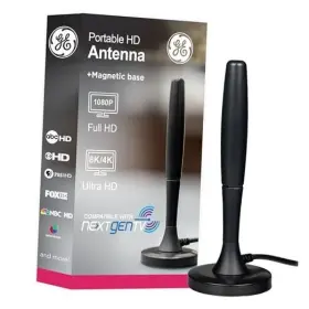 Jasco Products Company Llc 030878818438 Portable Hd Tv Antenna Indoor Digital For 1080p 4k 8k Vhf Monopole