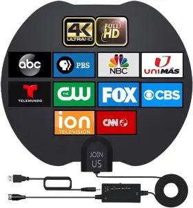 Joinus 768561536900 Tv Antenna Indoor Hd For Smart And Old Anten