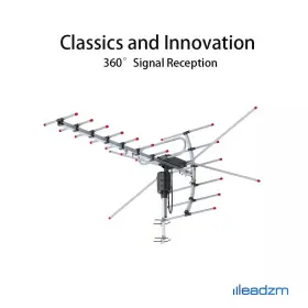 15-22db Karl Home 313112983902 Ta-001 360-degree Rotation Uv Uhf/vhf Outdoor Antenna Black 110 Miles