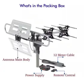 Karl Home 445010068016 Tv Antenna Amplified Digital Uv Dual Frequency 45 Mhz To 860mhz 150 Miles Range #2