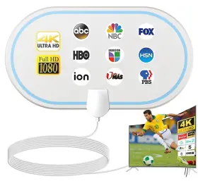 Kkyyiidd 792105355771 Tv Antenna Hd Digital For Smart Long Range 360 Signal Recepti