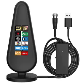 Klomier 797457803802 Hdtv Indoor Digital Tv Antenna Up With Amplifier Signal Booster 560 Miles R