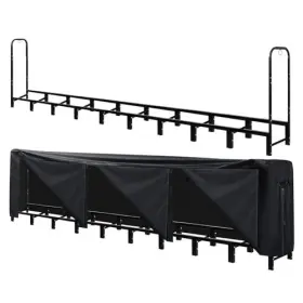 K91u45e495f00l10 Lanhai 12ft Firewood Rack With Cover - Outdoor Use Ready Quick-access Zippered