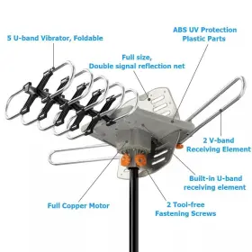 Ta-102g Leadzm 990 Mile Outdoor Tv Antenna Motorized Amplified V/uhf Hdtv 1080p 4k 360 Rotate #2